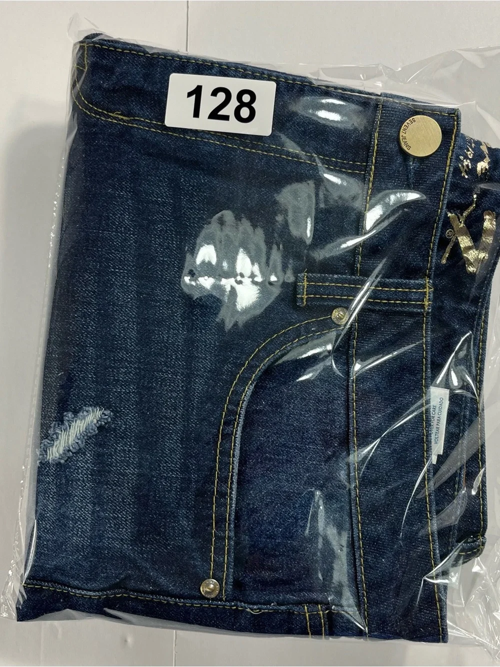Seven Jeans Dark Blue Distressed Denim Women’s‎ Shorts